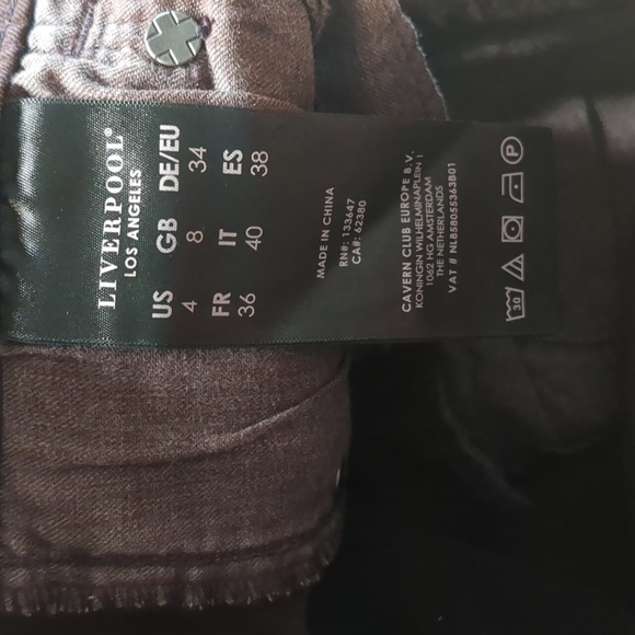 Liverpool The Ankle Skinny pull on denim in brown mocha mousse size 4/27 - Picture 4 of 6